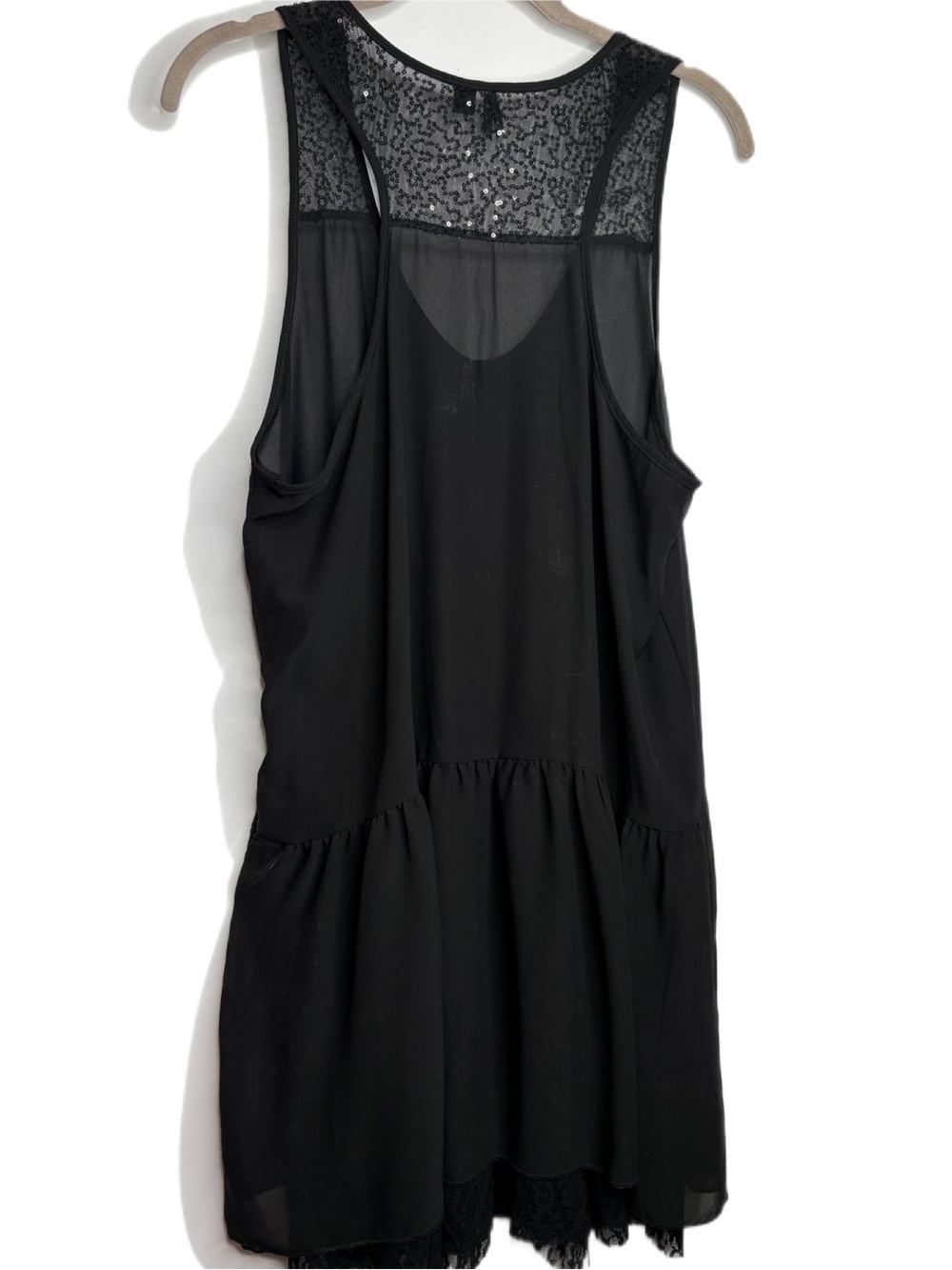 Sequins, Ruffle & Lace Sleeveless Shift - Picture 4 of 10